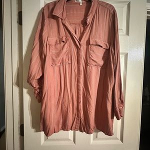Seven7 Pink long sleeve shirt size 1X
